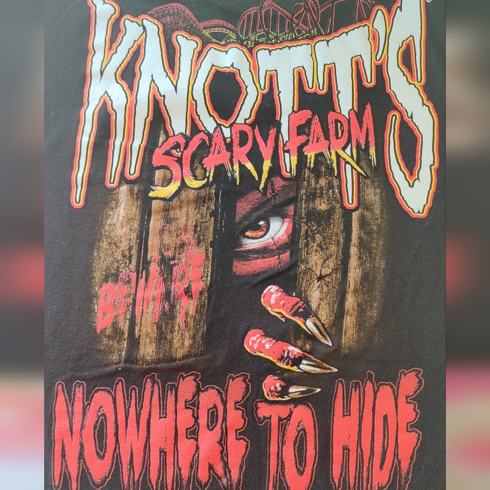 Knott's Scary Farm 2013 "Nowhere To Hide", Black T-Shirt Size Small